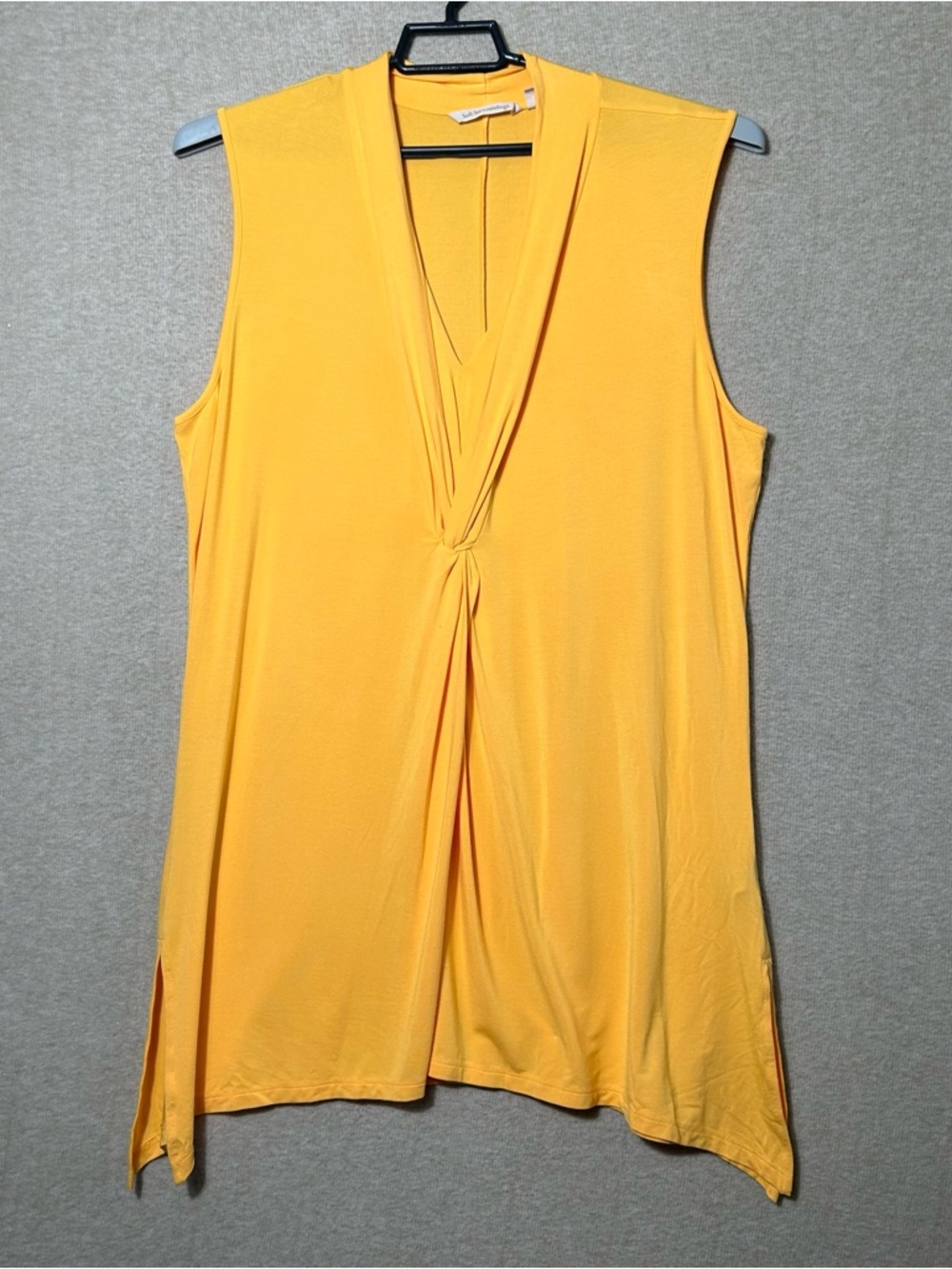 Soft Surroundings Cybele Tunic Top Womens XL Yellow Twist Front Lagenlook